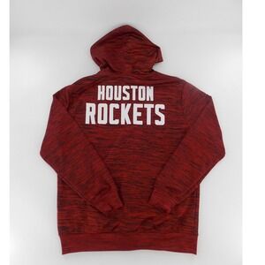 NBA Houston Rockets Hoodie Mens Medium Red Like New Full Zip Space Dye Graphic